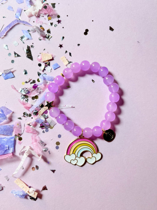 Rainbow Bracelet // Purple Beads || Magical Kids Club